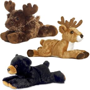 Aurora Bundle Deer Maxamoose and Black Bear Woodland Forest Mini Flopsies