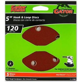 Gator 5 in. Aluminum Oxide Hook and Loop Sanding Disc 120 Grit Fine 5 pk