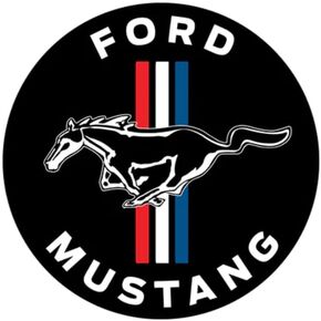 Ford Mustang Screen Printed Round Sticker 4" x 4"