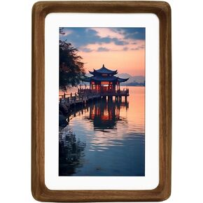 Picture Frames Natural Wood: Farmhouse Solid Walnut Wooden - 5x7 Matted to 4x6