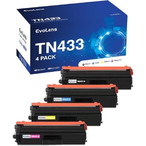 TN433 High Yield Toner Cartridge Compatible TN-433 TN 433 TN-431 TN431 Toner Replacement for Brother HL-L8260CDW MFC-L8610CDW DCP-L8410CDW Printer (Black Cyan Yellow Magenta, 4-Pack)
