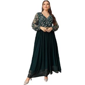 Women's Plus Size V-Neck Wedding Guest Dresses for Women Party Evening Maxi Dresses