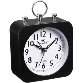 uxcell Square Quartz Alarm Clock, Black Alarm Clock, Alarm Clocks for Bedrooms with USB Charging Port, Adjustable Volume, Dimmable, Snooze, 12/24H in Kuwait