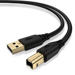 USB Printer Cable, 6FT USB 2.0 Printer Cable USB A to USB B Printer Cord, USB MiDi High Speed Scanner Printer Cord for HP,Canon, Dell, Epson, Laptop, Brother, Xerox, Samsung, Piano, DAC
