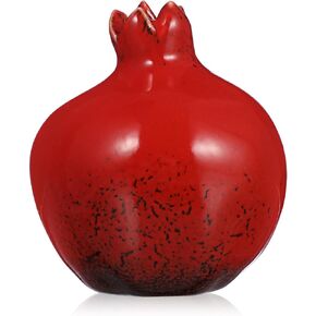 Cabilock Ceramic Flower Vase Red Pomegranate Vase Decoration Small Desktop Art Craft Ornament for Home Living Room Desk TV Cabinet Decoration (2.67x3.26 inch) in Saudi Arabia