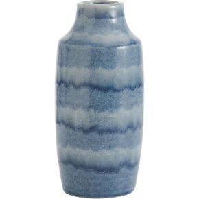 Elements 5.91x5.91x8.86 Inch Blue Glass Vase, for Display with Faux or Fresh Flowers