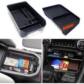 قطعتان - منظم وحدة التحكم المركزية ومنظم صينية وحدة التحكم المركزية لسيارة Toyota RAV4 2024 2023 2022 2021 2020 2019، صينية تخزين ناقل الحركة ومقسم إدخال الصندوق الثانوي