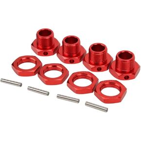 4Pcs RC Hex Coupler Kit, 17MM Wheel Hex Coupler Aluminum Alloy Toy Car Hex Driver for 1/8 RC Vehicle(Red) 17Mm Rc