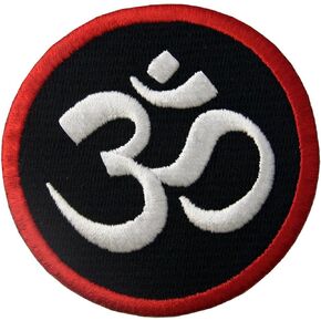 Hindu Symbol Inner Peace Patch Om Aum Embroidered Buddhist Morale Applique Iron On Sew On Emblem