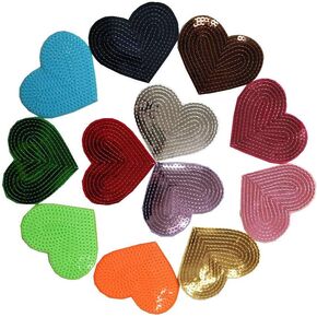 12 قطعة قطعة حبة الخفقان الحب القلب المطرزة التصحيح الحديد على الخياطة الترتر زين للزينة الملابس الجينز in Kuwait