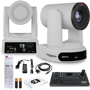 PTZOptics Move 4K SDI/HDMI/USB/IP PTZ Camera with 30x Optical Zoom (White) (PT30X-4K-WH-G3) SuperJoy PTZ Camera Joystick Controller
