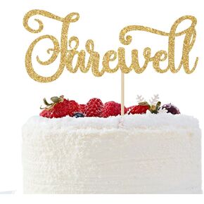 Farewell Cake Topper, We Will Miss You, Farewell Cake Decorations, Graduation/Going Away/Retirement/Goodbye Party Decorations, Gold Glitter