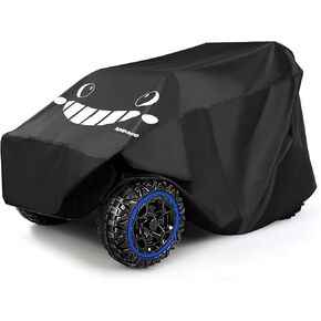 ANPABO Kids Ride On Toy Car Cover with Pattern, Universal Fit, All Weather Waterproof Snowproof Windproof UV Protection, 2X Heavier Oxford, Cover for Power Wheels Jeep Truck, Grey