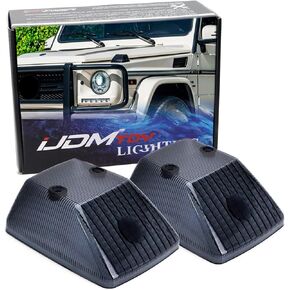 iJDMTOY Gloss Clear Silver Front Turn Signal Lamp Lenses Compatible With 1986-18 Mercedes W463 G-Class G500 G550 G55 G63 G65, (2) Clear OE-Spec Replacement