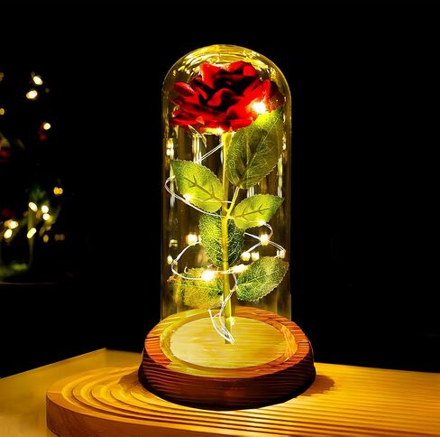 Birthday Gifts for Mother Women Mom Wife Sister Girlfriend,Glass Rose Flower Gifts for Mother, Light Up Rose in Glass Dome Gifts for her, Galaxy Red Rose Flowers in Glass Dome for Wife in Saudi Arabia