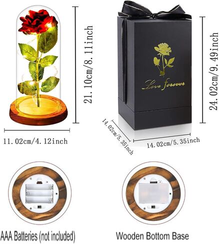 Birthday Gifts for Mother Women Mom Wife Sister Girlfriend,Glass Rose Flower Gifts for Mother, Light Up Rose in Glass Dome Gifts for her, Galaxy Red Rose Flowers in Glass Dome for Wife in Saudi Arabia