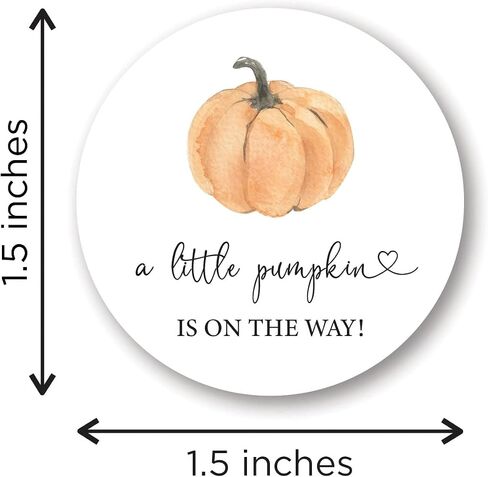 1.5"" Round - A Little Pumpkin is On The Way Baby Shower Stickers - Set of 60 (White Background) in Saudi Arabia