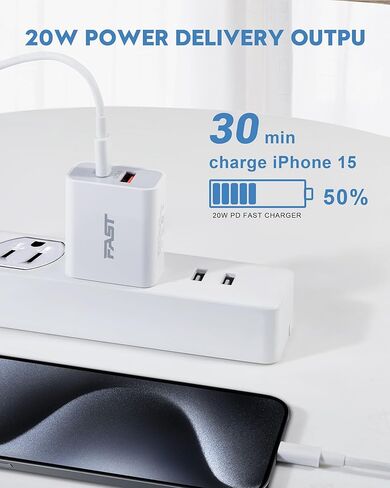 European Travel Plug Adapter, 2Pack 20W 2-Port USB C Wall Charger Type C Fast Charging Block International Power Adapter US to Europe EU for iPhone 15/14/13/12/Pro Max/11/XS/XR/X/8, Samsung, LG, Moto in Saudi Arabia