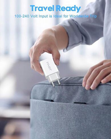 European Travel Plug Adapter, 2Pack 20W 2-Port USB C Wall Charger Type C Fast Charging Block International Power Adapter US to Europe EU for iPhone 15/14/13/12/Pro Max/11/XS/XR/X/8, Samsung, LG, Moto in Saudi Arabia