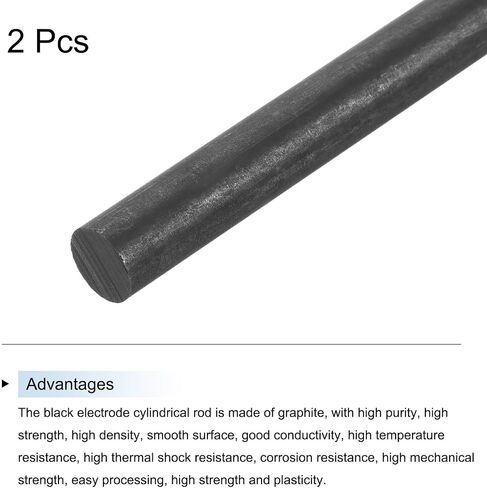 MECCANIXITY Graphite Rod, Graphite Stirring Rod Cylinder Stick Carbon Rod 305x19mm Black for Electrode, Melting Casting, Crucibles, Pack of 2 in Saudi Arabia
