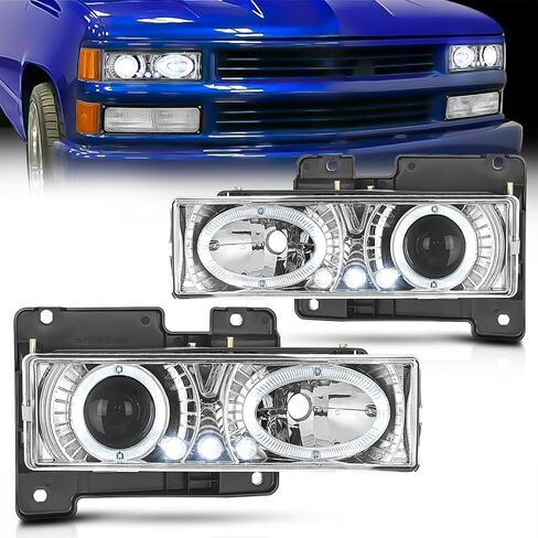 Nilight Headlight Assembly Compatible with 1988 1989 1990 1991 1992 1993 1994 1995 1996 1997 1998 C/K GMC Sierra Blazer Yukon 1994 1995 1996 1997 1998 1999 Tahoe Pickup Replacement,2 Years Warranty in Saudi Arabia