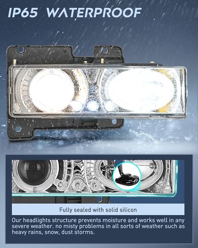 Nilight Headlight Assembly Compatible with 1988 1989 1990 1991 1992 1993 1994 1995 1996 1997 1998 C/K GMC Sierra Blazer Yukon 1994 1995 1996 1997 1998 1999 Tahoe Pickup Replacement,2 Years Warranty in Saudi Arabia
