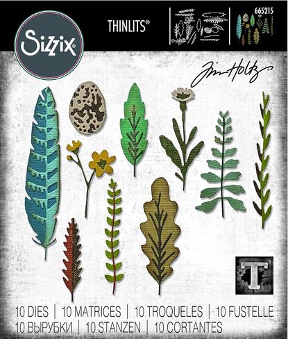 Sizzix Thinlits Die 665215 Funky Nature by Tim Holtz 10 Pack, Multicolor in Saudi Arabia