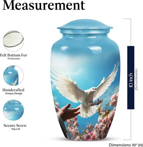 Dove Urns - Ashes Holder - Cremation Urns for Human Ashes Adult Male - Funeral Urn - Cremation Memorial - Urns for Women Human Ashes (Size-3inch,4pcs), Natural, KA-CLS-DOVE-SETOF4 in Kuwait