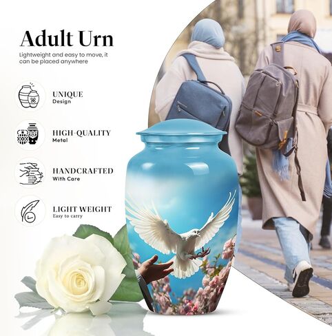 Dove Urns - Ashes Holder - Cremation Urns for Human Ashes Adult Male - Funeral Urn - Cremation Memorial - Urns for Women Human Ashes (Size-3inch,4pcs), Natural, KA-CLS-DOVE-SETOF4 in Kuwait