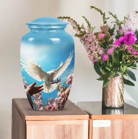 Dove Urns - Ashes Holder - Cremation Urns for Human Ashes Adult Male - Funeral Urn - Cremation Memorial - Urns for Women Human Ashes (Size-3inch,4pcs), Natural, KA-CLS-DOVE-SETOF4 in Kuwait