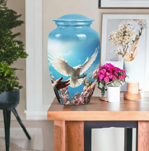 Dove Urns - Ashes Holder - Cremation Urns for Human Ashes Adult Male - Funeral Urn - Cremation Memorial - Urns for Women Human Ashes (Size-3inch,4pcs), Natural, KA-CLS-DOVE-SETOF4 in Kuwait