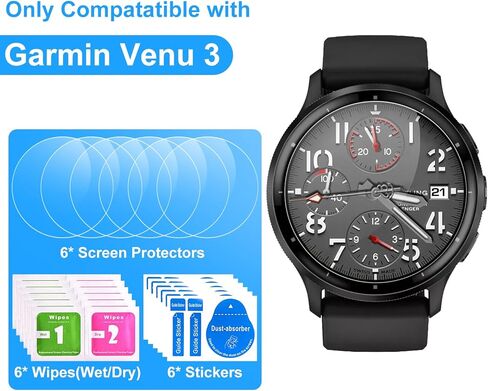 Screen Protectors for Garmin Venu 3, (6 Pack) Soft TPU Protective Film, Full Coverage, HD Clear, Scratch Resistant, Zero-Bubble,Protector Screen in Kuwait