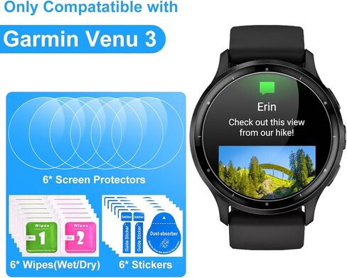 Screen Protectors for Garmin Venu 3, (6 Pack) Soft TPU Protective Film, Full Coverage, HD Clear, Scratch Resistant, Zero-Bubble,Protector Screen in Kuwait