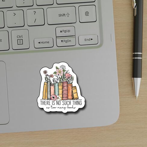 (3Pcs) There is No Such Thing As Too Many Books Sticker, Decorate Books, Laptops, Water Bottles Kindles Stickers, Phones Tumbler Sticker - Waterproof Vinyl 3" Inch in Kuwait