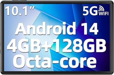 تابلت SGIN 10.1 بوصة Android 14، 4 جيجا بايت (4+4) رام 128 جيجا بايت روم ثماني النواة (2.0 جيجا هرتز) مع شاشة IPS 1280 * 800 عالية الدقة، كاميرا 2 ميجابكسل + 8 ميجابكسل، 6000 مللي أمبير، واي فاي، بلوتوث 5.0 in Saudi Arabia