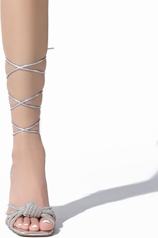 Rhinestone High Heels For Women Sexy, Square Toe Womens Shoes Sandals, Ankle Strap Heels For Women,4.3" Inches in Saudi Arabia