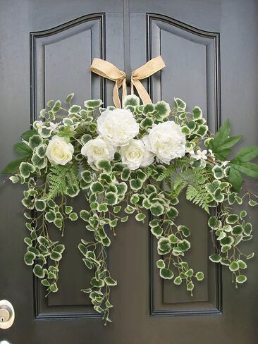 Fake Rose Flower, 6 pcs Artificial White Silk Flower Picks, Real Touch Flowers Bouquet Arrangement for Table Centerpieces, Wedding Home Office Kitchen Décor in Saudi Arabia