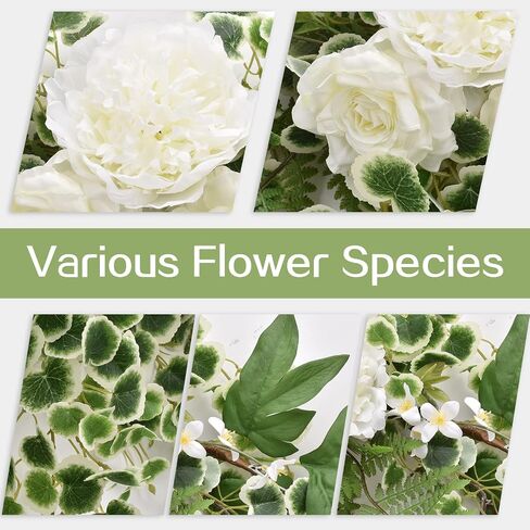 Fake Rose Flower, 6 pcs Artificial White Silk Flower Picks, Real Touch Flowers Bouquet Arrangement for Table Centerpieces, Wedding Home Office Kitchen Décor in Saudi Arabia