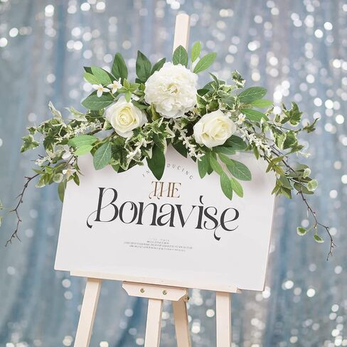 Fake Rose Flower, 6 pcs Artificial White Silk Flower Picks, Real Touch Flowers Bouquet Arrangement for Table Centerpieces, Wedding Home Office Kitchen Décor in Saudi Arabia