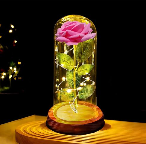 Birthday Gifts for Mother Women Mom Wife Sister Girlfriend,Glass Rose Flower Gifts for Mother, Light Up Rose in Glass Dome Gifts for her, Galaxy Red Rose Flowers in Glass Dome for Wife in Saudi Arabia