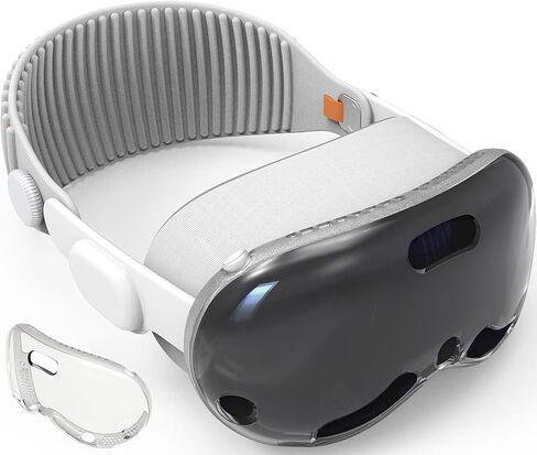 حافظة واقية شفافة من Wibrthz متوافقة مع Apple Vision Pro، غطاء واقي من مادة TPU الناعمة الشفافة والكريستال ومضاد للخدش ومضاد للصدمات لسماعات Vision Pro VR 2024 ملحقات (بدون سماعة الرأس)، أسود in Saudi Arabia