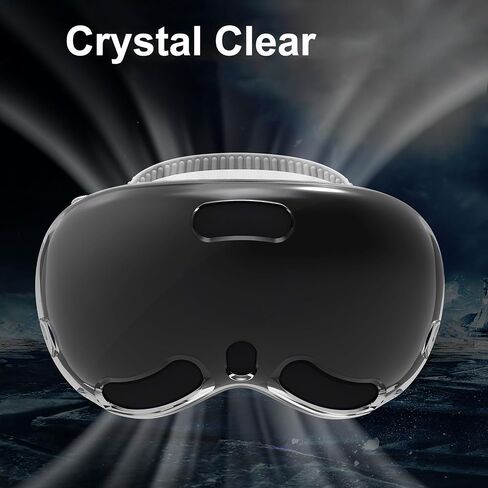 حافظة واقية شفافة من Wibrthz متوافقة مع Apple Vision Pro، غطاء واقي من مادة TPU الناعمة الشفافة والكريستال ومضاد للخدش ومضاد للصدمات لسماعات Vision Pro VR 2024 ملحقات (بدون سماعة الرأس)، أسود in Saudi Arabia