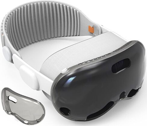 حافظة واقية شفافة من Wibrthz متوافقة مع Apple Vision Pro، غطاء واقي من مادة TPU الناعمة الشفافة والكريستال ومضاد للخدش ومضاد للصدمات لسماعات Vision Pro VR 2024 ملحقات (بدون سماعة الرأس)، أسود in Saudi Arabia