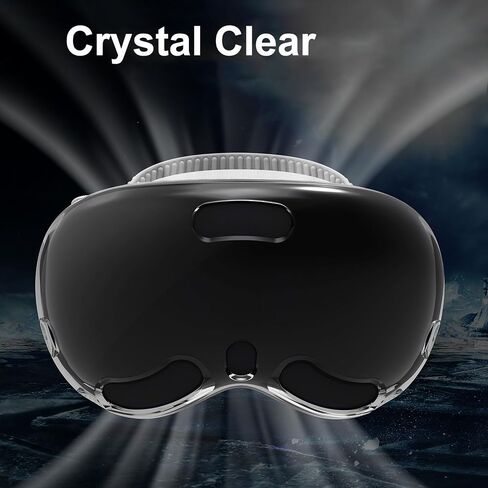 حافظة واقية شفافة من Wibrthz متوافقة مع Apple Vision Pro، غطاء واقي من مادة TPU الناعمة الشفافة والكريستال ومضاد للخدش ومضاد للصدمات لسماعات Vision Pro VR 2024 ملحقات (بدون سماعة الرأس)، أسود in Saudi Arabia