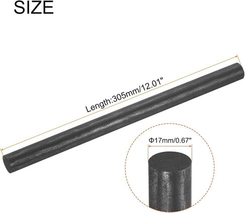 MECCANIXITY Graphite Rod, Graphite Stirring Rod Cylinder Stick Carbon Rod 305x19mm Black for Electrode, Melting Casting, Crucibles, Pack of 2 in Saudi Arabia
