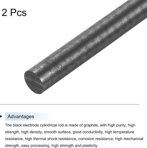 MECCANIXITY Graphite Rod, Graphite Stirring Rod Cylinder Stick Carbon Rod 305x19mm Black for Electrode, Melting Casting, Crucibles, Pack of 2 in Saudi Arabia