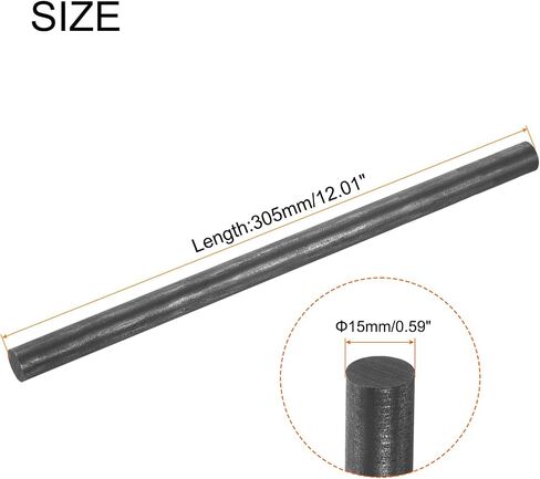 MECCANIXITY Graphite Rod, Graphite Stirring Rod Cylinder Stick Carbon Rod 305x19mm Black for Electrode, Melting Casting, Crucibles, Pack of 2 in Saudi Arabia