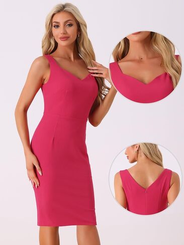 Allegra K Cocktail Sheath Dresses for Women's Elegant Sweetheart Neck Sleeveless Bodycon Pencil Dress in Saudi Arabia