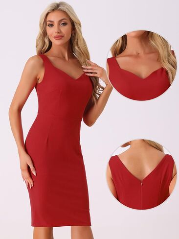 Allegra K Cocktail Sheath Dresses for Women's Elegant Sweetheart Neck Sleeveless Bodycon Pencil Dress in Saudi Arabia