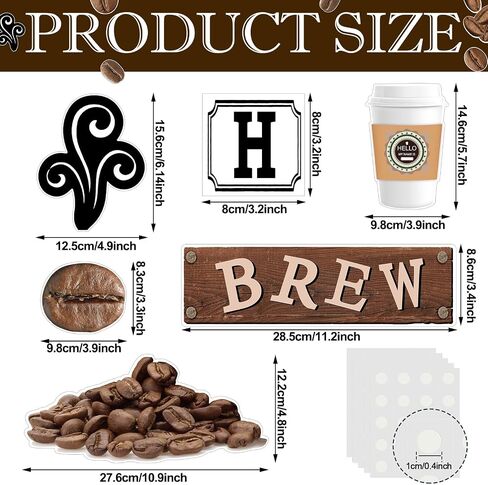Teling 89 Pcs Industrial Cafe Bulletin Board Set Coffeehouse Themed Bulletin Board Industrial Cafe Classroom Decor Bulletin Board Themed Sets Coffee Classroom Decor for Classroom Home (Elegant Style) in Saudi Arabia